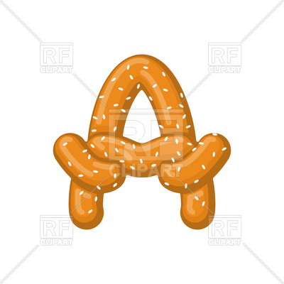 400x400 Letter A Made Of Pretzel Vector Image Vector Artwork Of Fonts