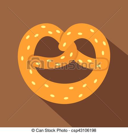 450x470 Pretzel Icon, Flat Style. Pretzel Icon. Flat Illustration Of