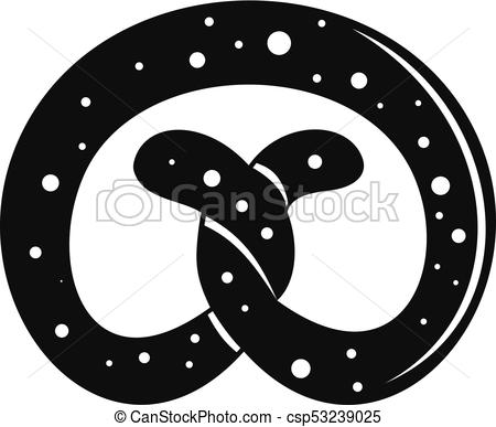 450x387 Pretzel Icon, Simple Style. Pretzel Icon. Simple Illustration Of