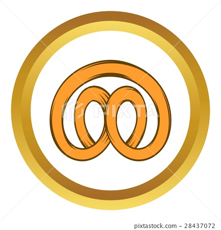 450x468 Pretzel Vector Icon, Cartoon Style