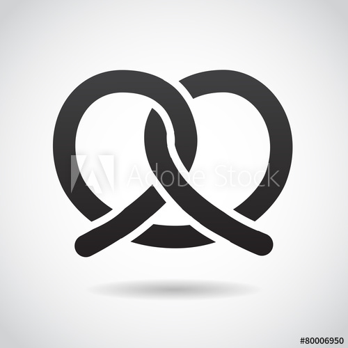 500x500 Pretzel Vector Icon.