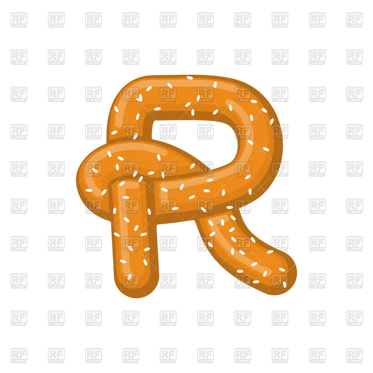 1200x1200 Letter R Made Of Pretzel Vector Image Vector Artwork Of Fonts