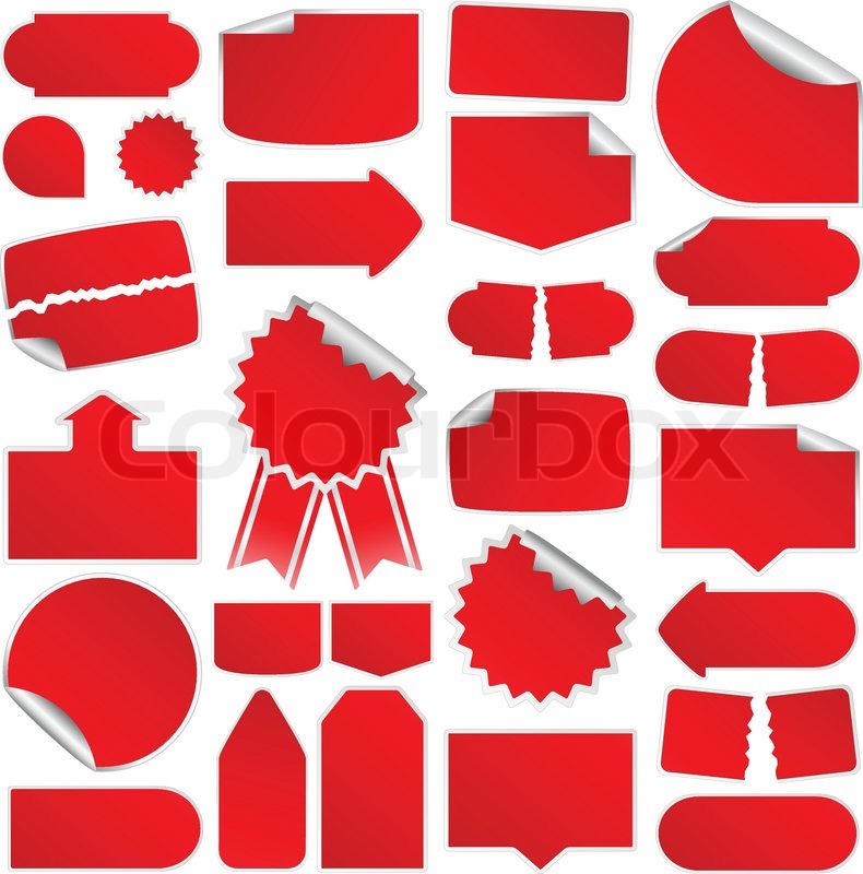 790x800 Set Of Red Vector Price Tags Stock Vector Colourbox