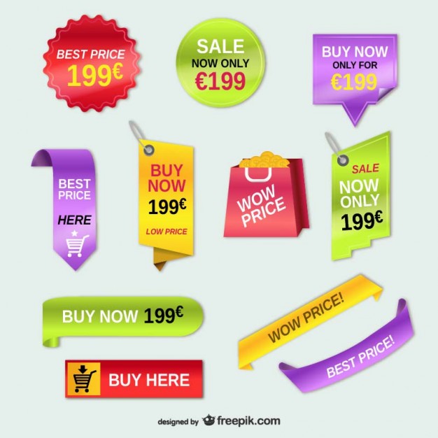626x626 Advertising Price Tags Vector Set Vector Free Vector Download In