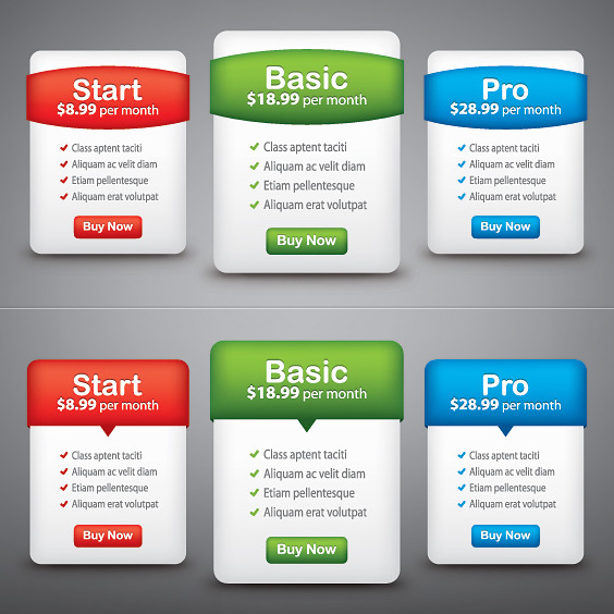 564x564 Colorful Price List Web Boxes Free Vector Download 303693 Cannypic