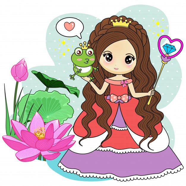 626x626 Princess And The Frog Prince Vector Premium Download