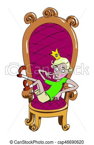 307x470 Cartoon Image Of Idiot Prince. An Artistic Freehand Picture