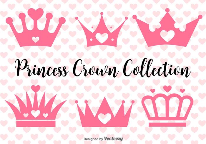 700x490 Vector Princess Crowns Set