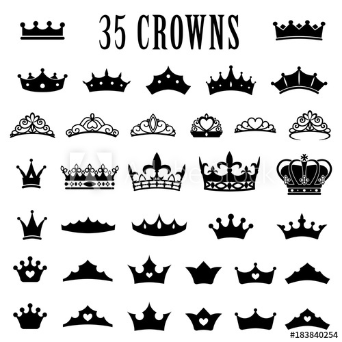 500x500 Crown Icons. Princess Crown. King Crowns. Icon Set. Antique Crowns