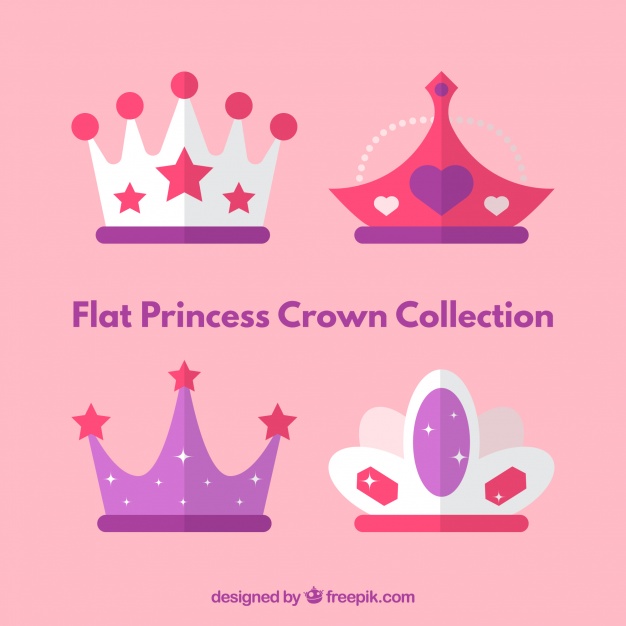 626x626 Colored Flat Princess Crowns Vector Free Download