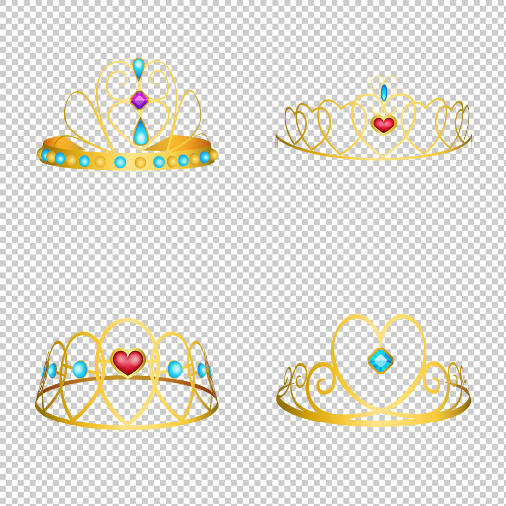 1024x1024 Realistic Style Diamond Cut Princess Crown Free Png Transparent