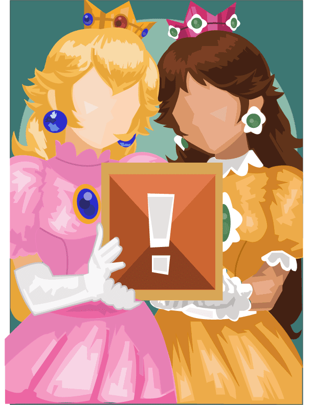 612x792 Princess Peach And Princess Daisy Vector