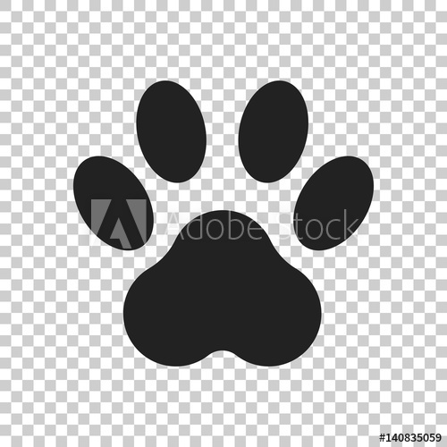 500x500 Paw Print Icon Vector Illustration Isolated On Isolated Background