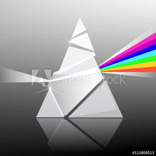 500x500 Prism Vector Illustration. Triangle Transparent Glass Shape With