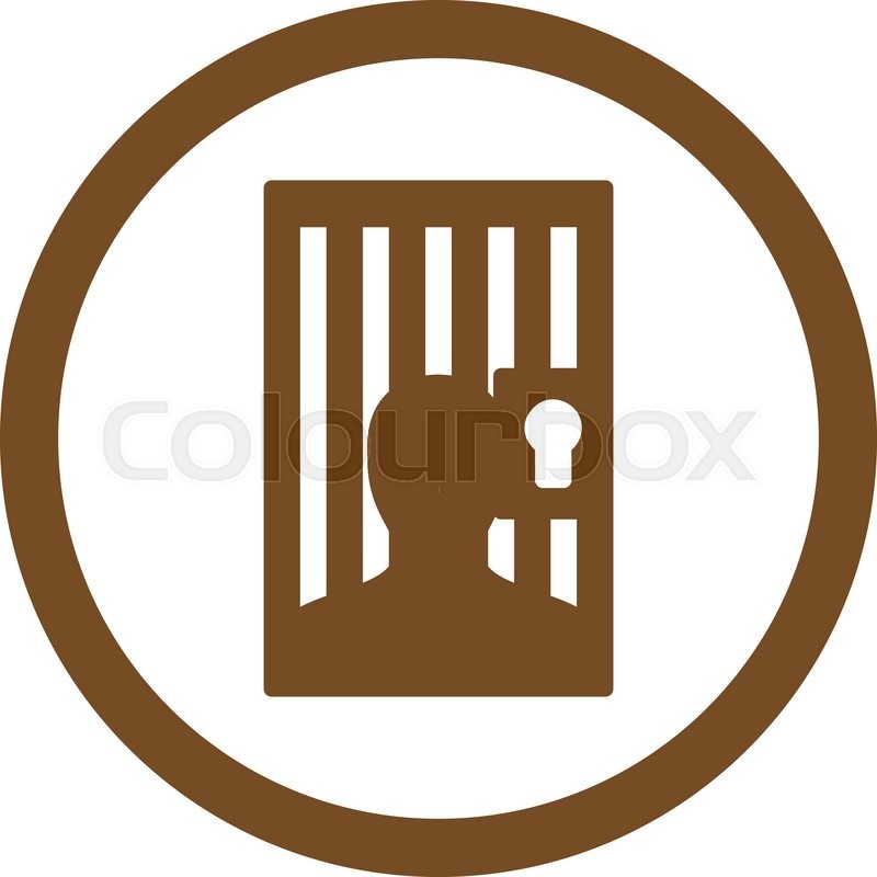800x800 Prison Vector Icon. This Rounded Flat Symbol Is Drawn With Brown