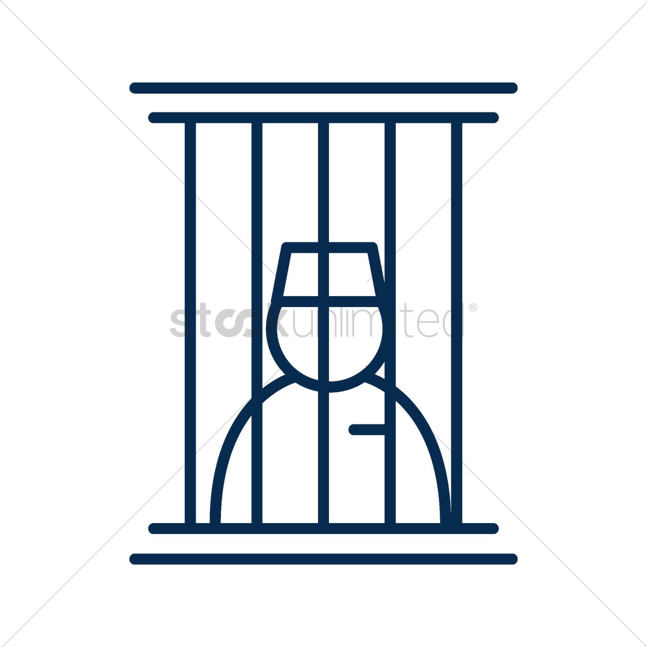 1300x1300 Criminal In Prison Vector Image
