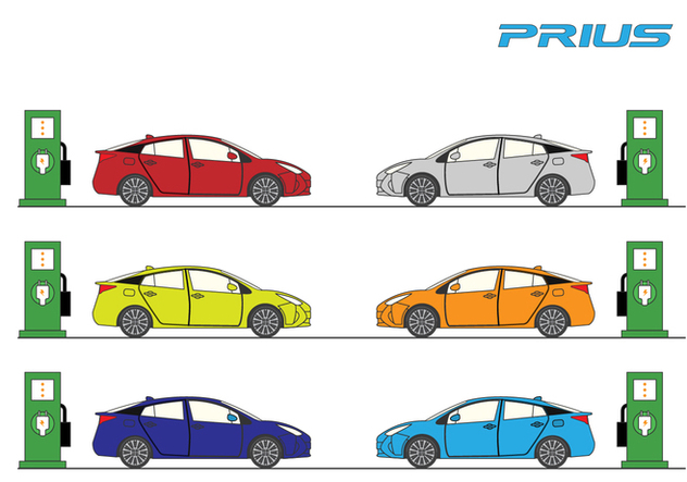 632x443 Prius Car Vector Set Free Vector Download 382995 Cannypic