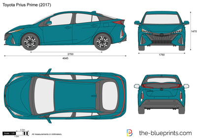 400x281 Toyota Prius Prime Vector Drawing