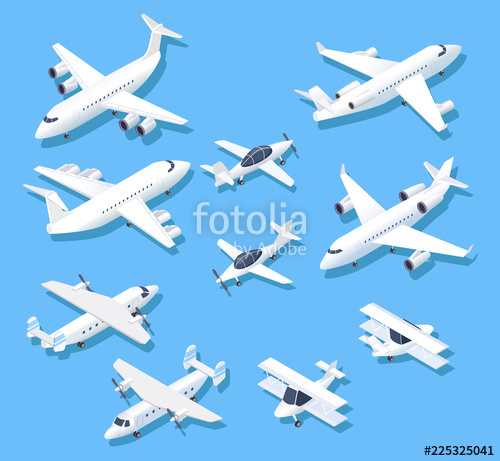 500x461 Isometric Planes. Private Jet Airplanes, Aircraft And Airliner. 3d