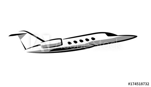 500x289 Simple Symbol Contour Private Jet Plane
