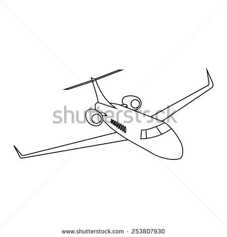 450x470 Collection Of Private Jet Drawing High Quality, Free