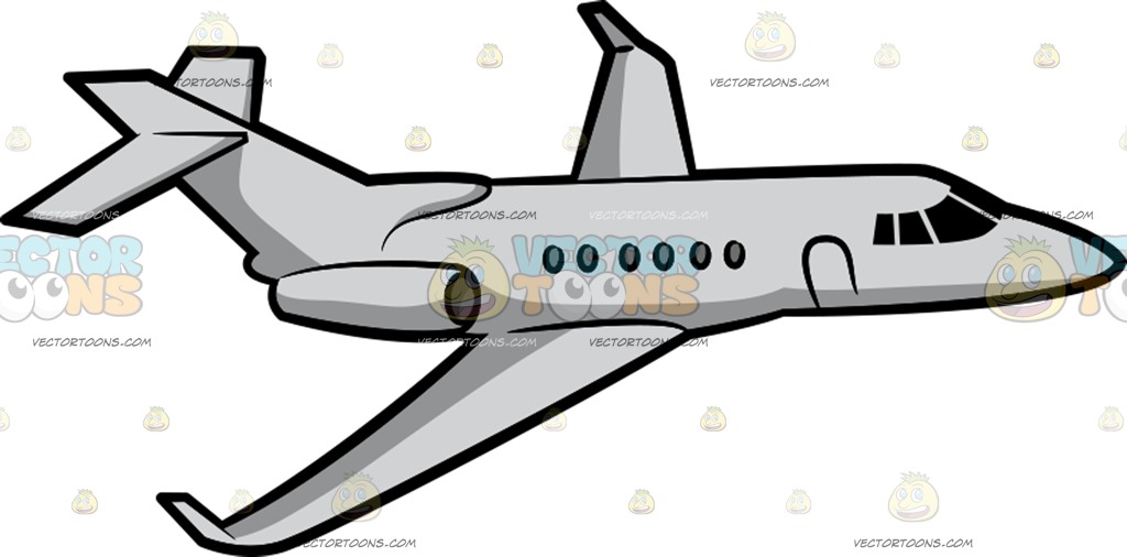 1024x506 A Private Jet Clipart By Vector Toons