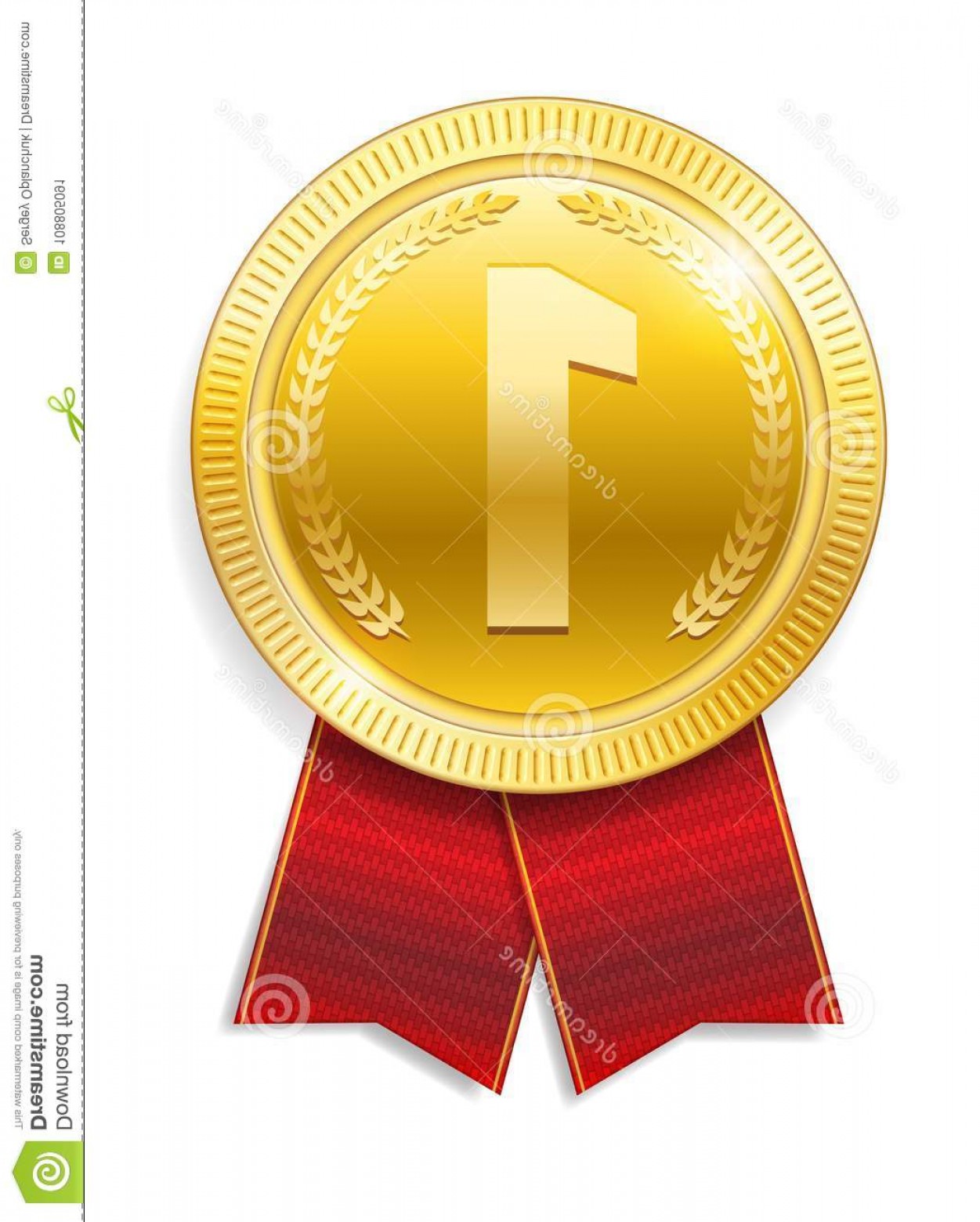 1251x1560 Realistic Gold Medal Red Ribbons Winner Isolated Honor Prize