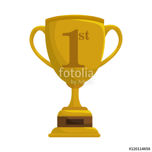 500x500 Gold Trophy Cup Winner Award Prize. Vector Illustration Stock