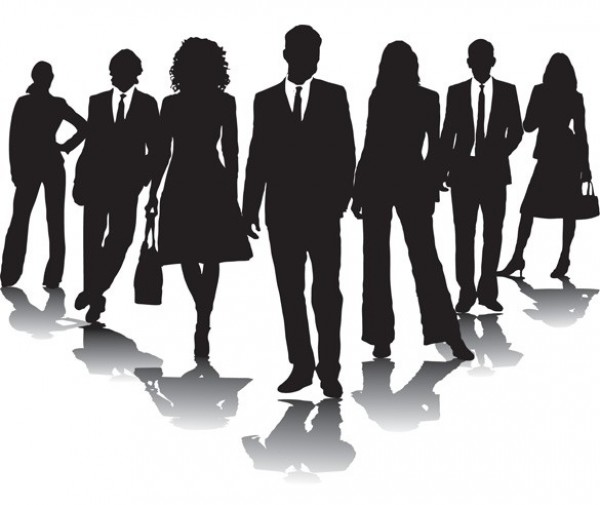 600x505 Professional Business People Vector Silhouettes