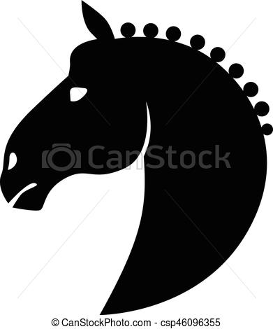 391x470 Horse Head Icon. Vector Illustrations Of Silhouette Horses Head In