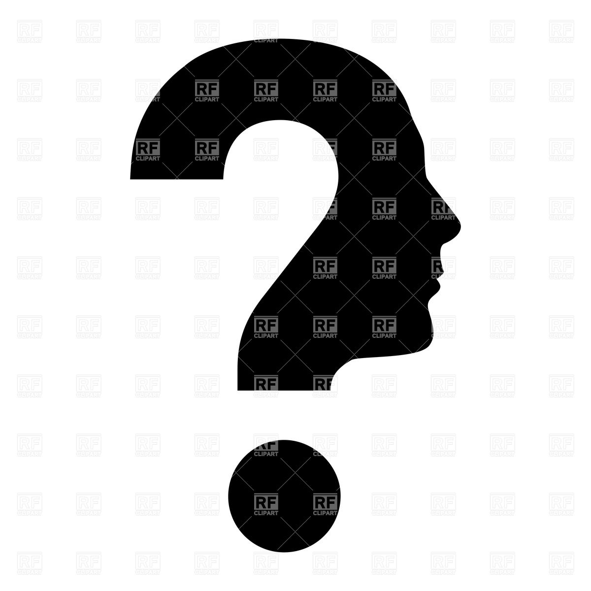 1200x1200 Question Mark With Human Face Profile Silhouette Vector Image