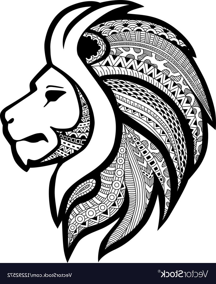 821x1080 Unique Zentangle Stylized Tattoo Profile Lion Head Vector Photos