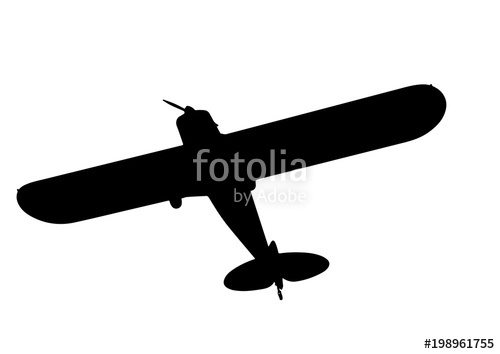 500x354 Silhouette Aircraft With Propeller Vector Stock Image And Royalty