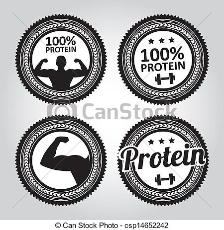 450x463 Protein Seals Over Gray Background Vector Illustration .