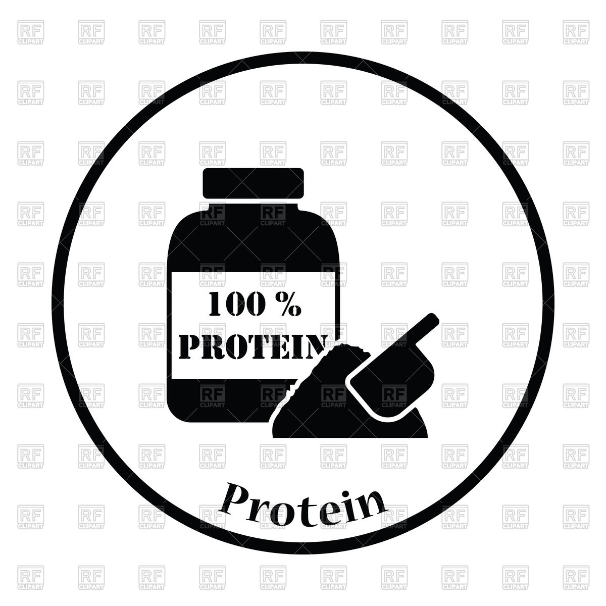 1200x1200 Thin Circle Design Icon Of Protein Conteiner Vector Image Vector