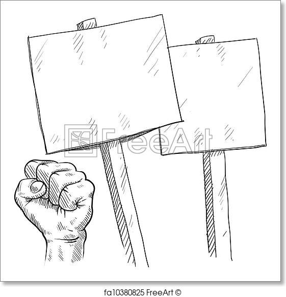 561x581 Free Art Print Of Blank Protest Signs Sketch. Doodle Style Picket