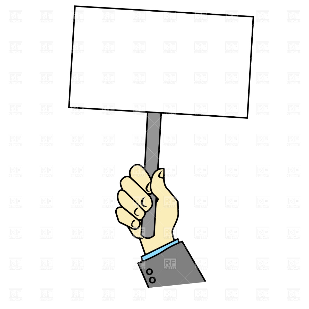 1200x1200 Hand With Blank Placard Vector Image Vector Artwork Of Signs