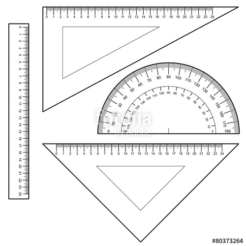 500x500 Protractor Ruler Set Vector Stock Image And Royalty Free Vector