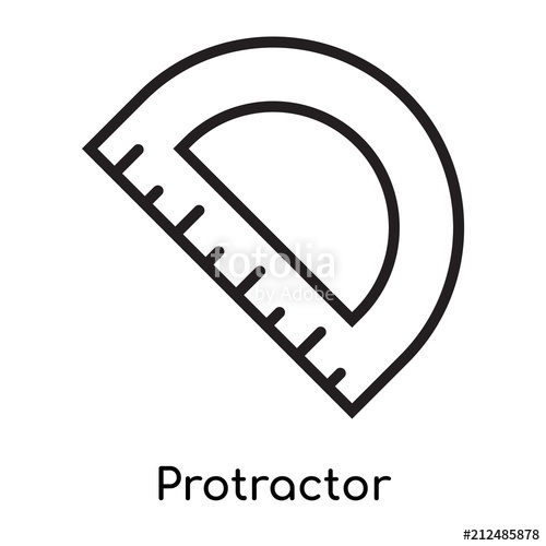 500x500 Protractor Icon Vector Sign And Symbol Isolated On White