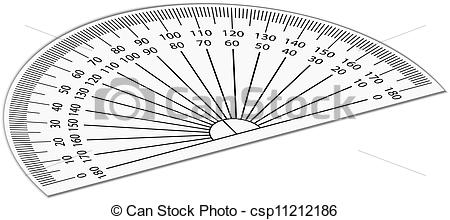 450x220 Vector Illustration Of Protractor.