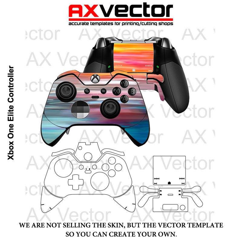 800x800 Xbox One Elite Controller Vector Template, Accurate Contour Cut