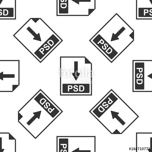 500x500 Psd File Document Icon. Download Psd Button Icon Seamless Pattern