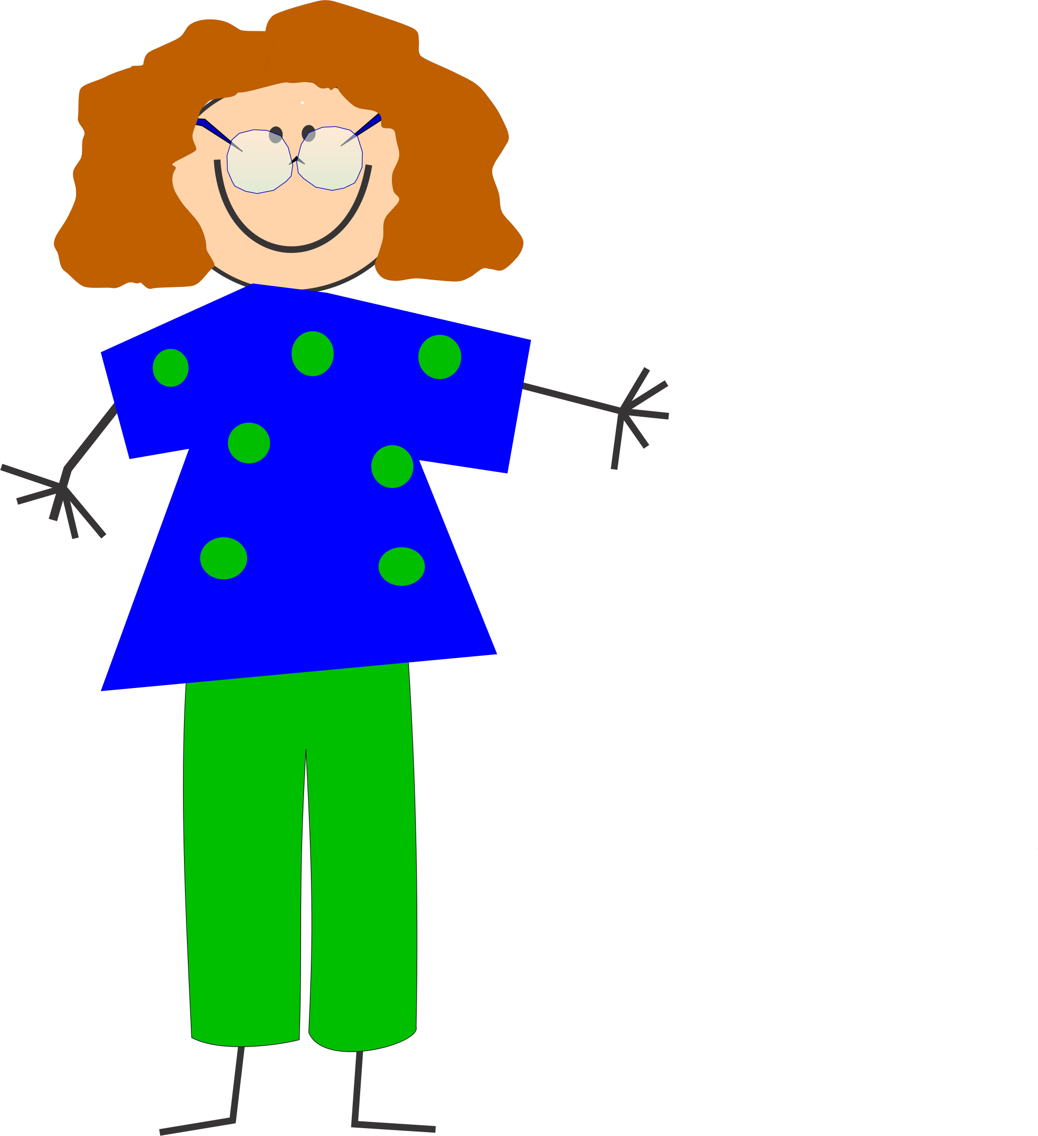 2127x2328 Funny Cartoon Lady With Glasses Vector Image