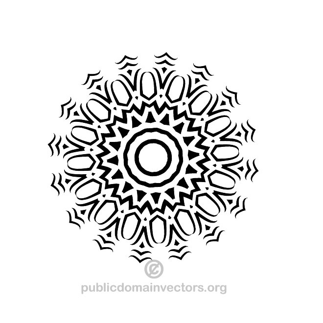 660x660 Tribal Flower Vector Public Domain