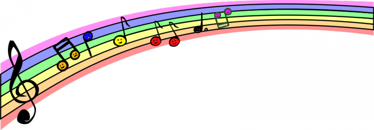 1438x500 Vector Graphics Of Rainbow Musical Notes Public Domain Vectors