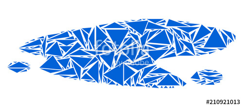 500x221 Puddle Mosaic Of Triangle Items In Variable Sizes And Shapes