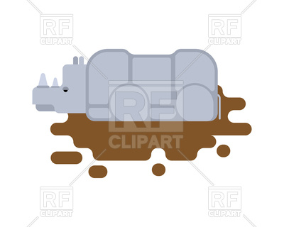 400x320 Rhinoceros In Puddle Vector Image Vector Artwork Of Plants And