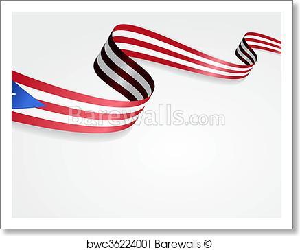 437x364 Art Print Of Puerto Rican Flag Background. Vector Illustration