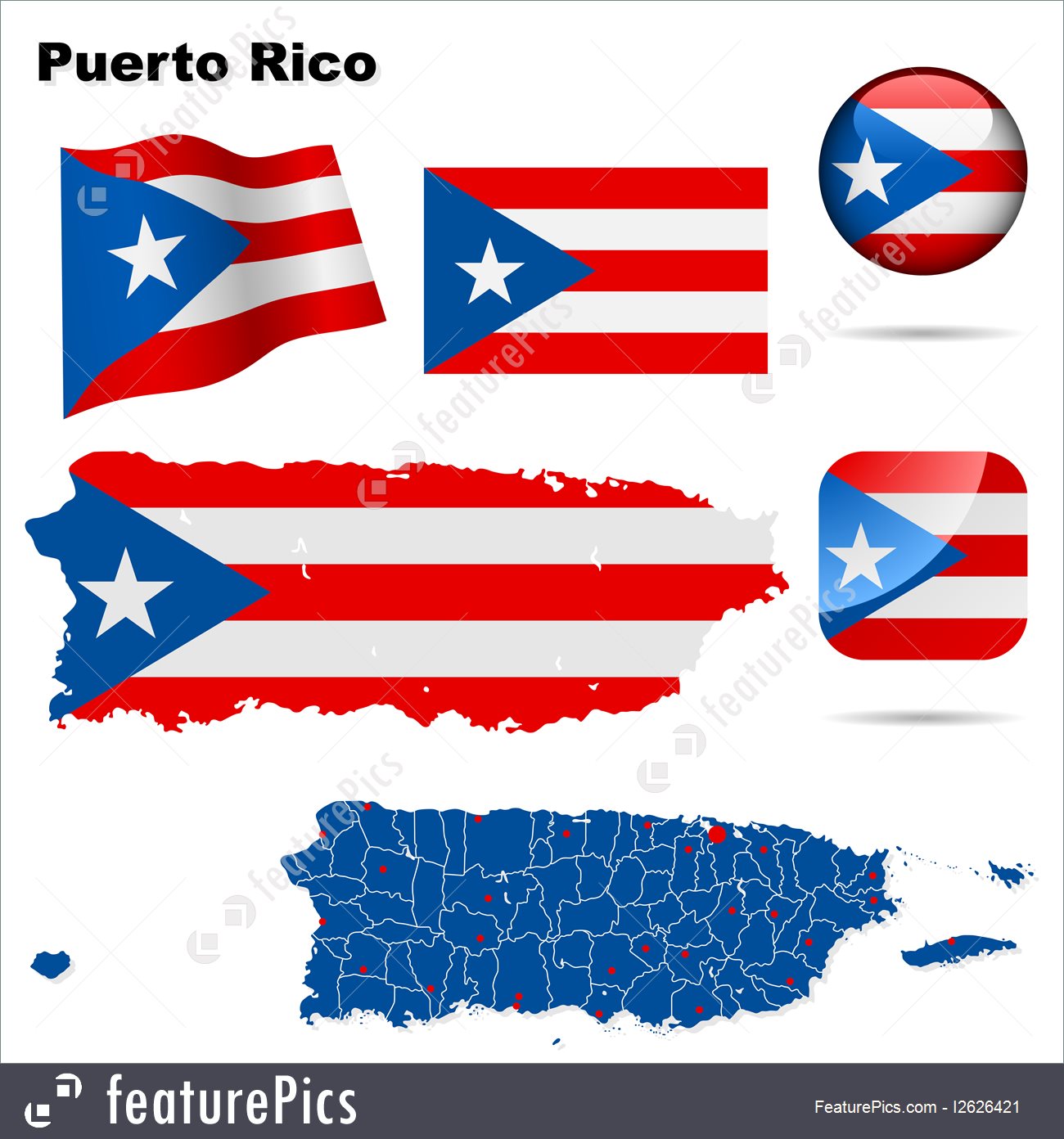 1300x1392 Puerto Rico Vector Set.