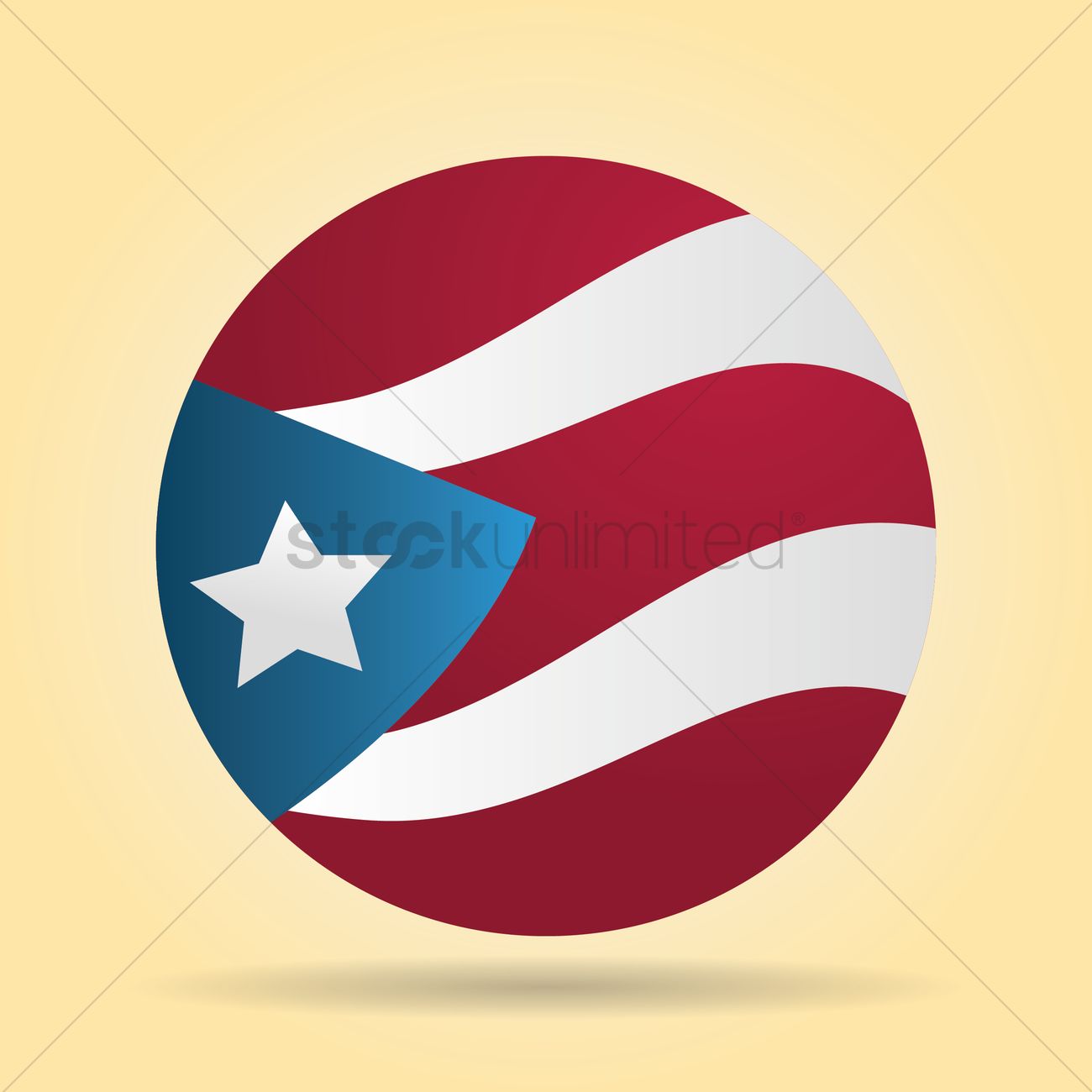 1300x1300 Circular Puerto Rico Flag Vector Image